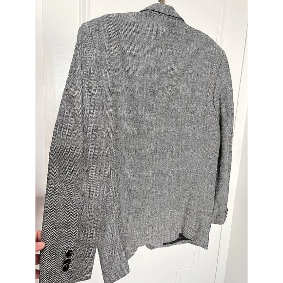 Harry Lebow 100% Silk Sz 41R Herringbone 2-Button Sport Coat Blazer Jacket Korea - Picture 3 of 16